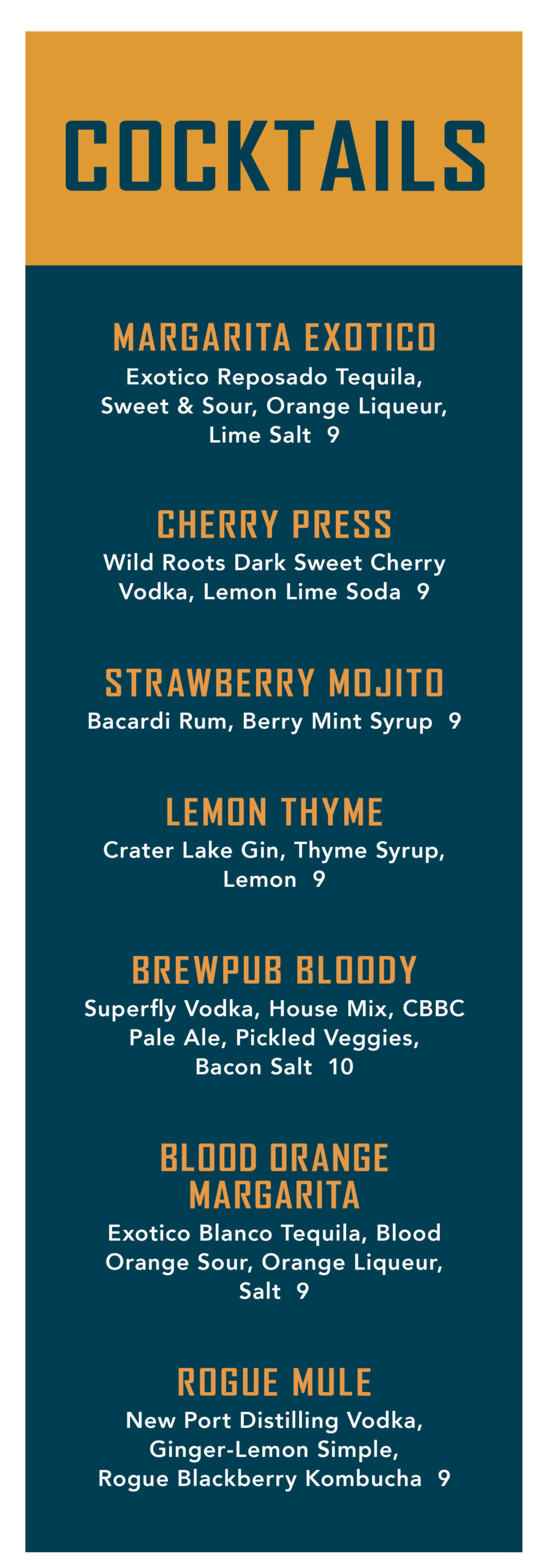 MENU Common Block Brewing Company